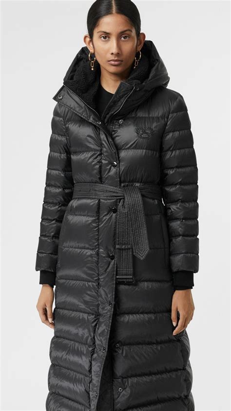 hooded down filled puffer jacket burberry|burberry puffer jacket for women.